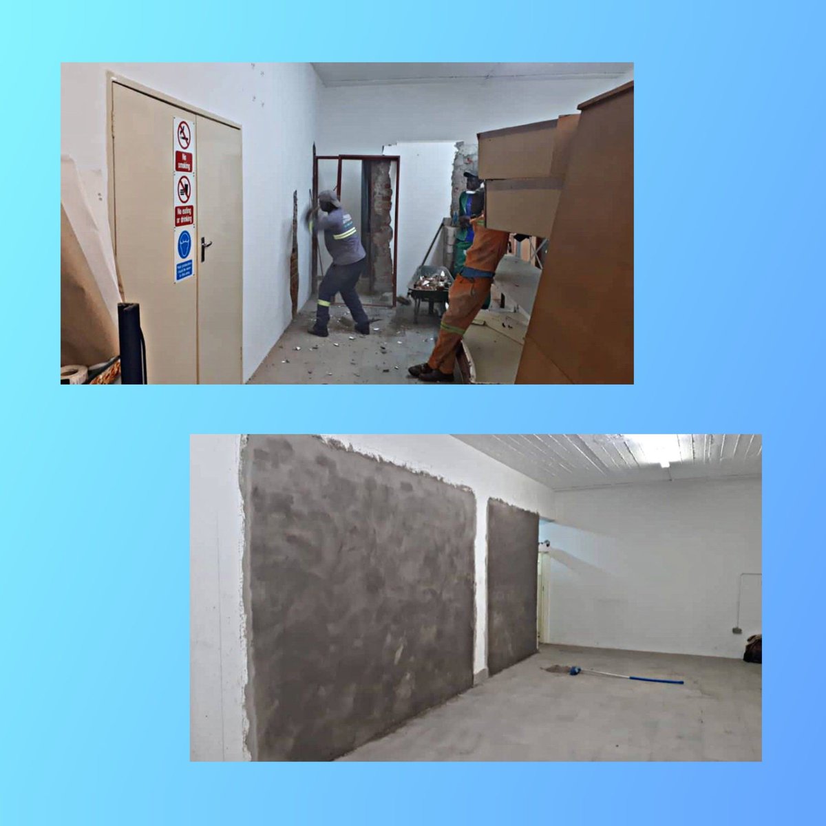 Burbill_Builder's tweet photo. Before &amp; After. Plastering Done. Let's #Paint 🖌
.
.
.

#burbill #construction #architecture #design #constructionworker #carpentry #homeimprovement #excavator #development #build #project  #heavyequipment #property #electrician #safety #demolition #industrial  #constructionsite https://t.co/fXnmPuyIQY