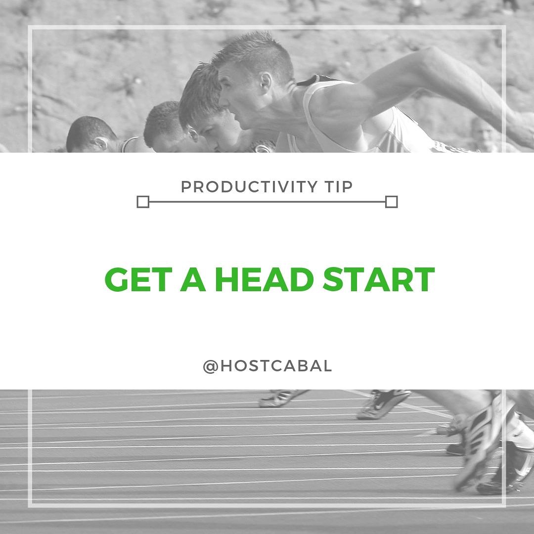 HostCabal's tweet photo. The best way to hit the ground running is to start the night before. Before leaving your workspace, or before going to bed, take ten minutes to look over the next day’s commitments. https://t.co/lf7XntNwwF