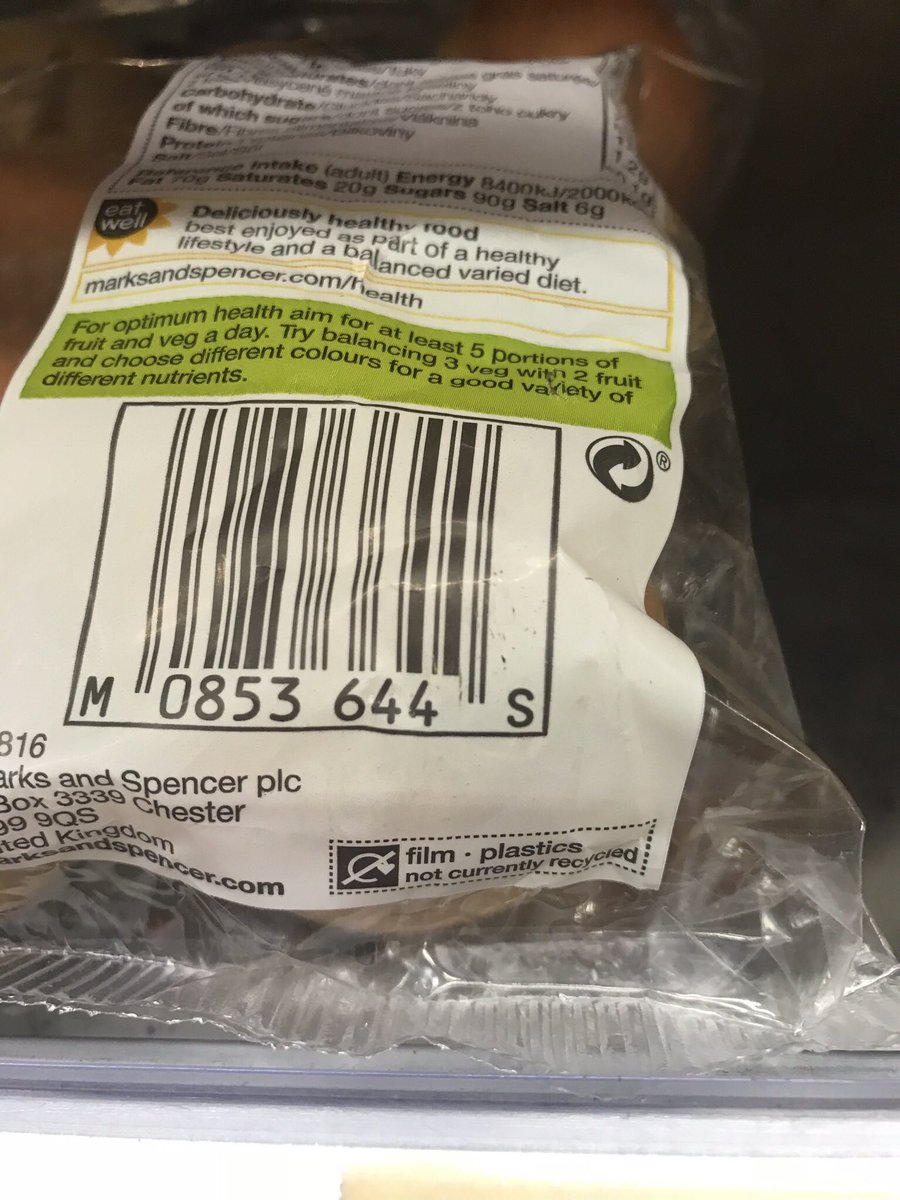 JMPSimor's tweet image. Can’t find ANY plastic in M&amp;amp;S that is recyclable. Even the milk cartons don’t seem to be anymore. How is this legal? And we need to get rid of that misleading arrow sign.