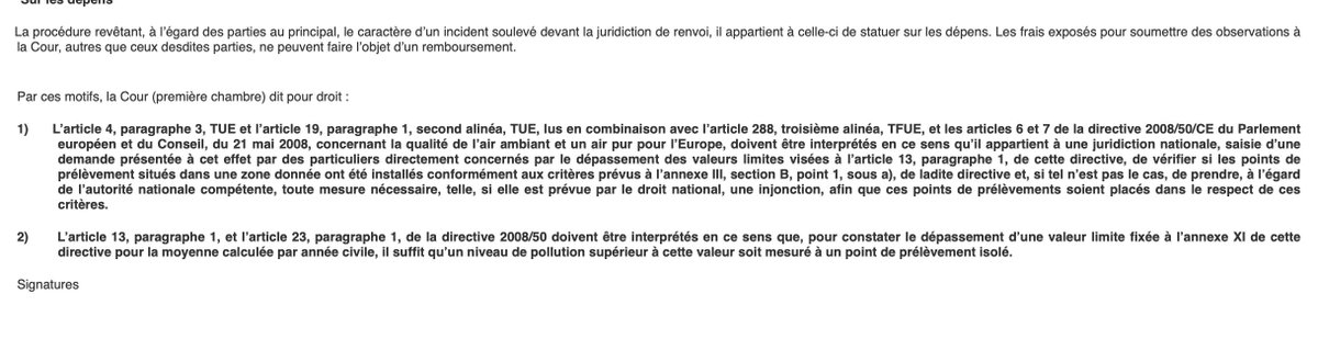 DelphineMisonne's tweet image. CJUE - Breaking!  Déterminer la pollution de l’air effective à laquelle la population ou une partie de celle-ci est exposée. Le niveau de pollution mesuré à chaque point de prélèvement pris individuellement est déterminant. Car qualité de l&apos;air = santé  @cleanair  case C-723/17