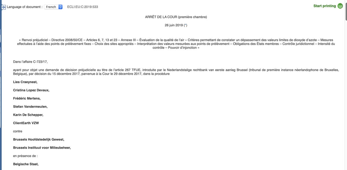 DelphineMisonne's tweet image. CJUE - Breaking!  Déterminer la pollution de l’air effective à laquelle la population ou une partie de celle-ci est exposée. Le niveau de pollution mesuré à chaque point de prélèvement pris individuellement est déterminant. Car qualité de l&apos;air = santé  @cleanair  case C-723/17