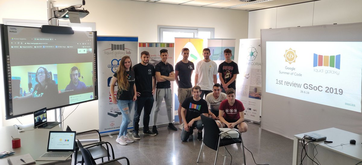 andreuibanez's tweet photo. We're presenting the Google Summer of Code 2019 projects at the Scientific Park of #Lleida, students and mentors on site and via Google Meet from 4 countries are reviewing the status and asking questions https://t.co/wLmY24AA9F