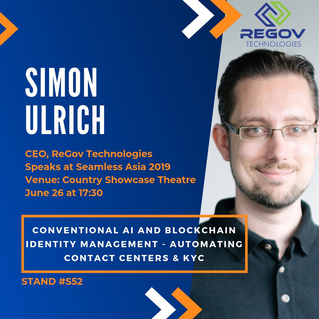 seamlessasia's tweet photo. Catch Simon Ulrich, CEO of ReGov Technologies at the #SeamlessStart Pitch Off here at the Country Showcase Theatre at 5:30PM. You can still REGISTER ONSITE! β
Doors open until 6PM today. See you at Level 4, Suntec!
#SeamlessAsia
26-27 June 2019 | Suntec Convention Centre https://t.co/vh6sLb3EA7