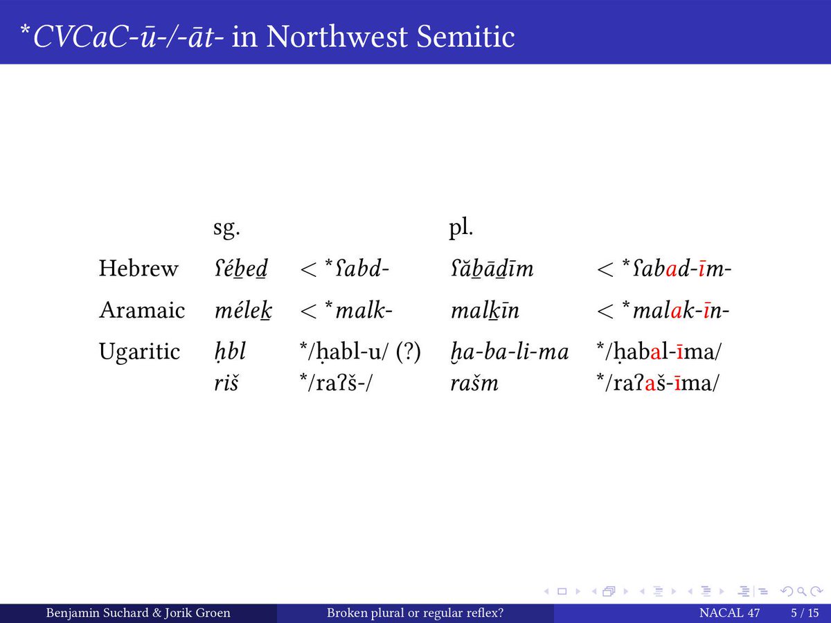 In the Northwest Semitic languages, double marking is the rule. Although these examples all have an *a vowel in the stem, *CiCC- and *CuCC- nouns also insert an *-a- in the plural. Same goes for words with the *-at- feminine suffix.