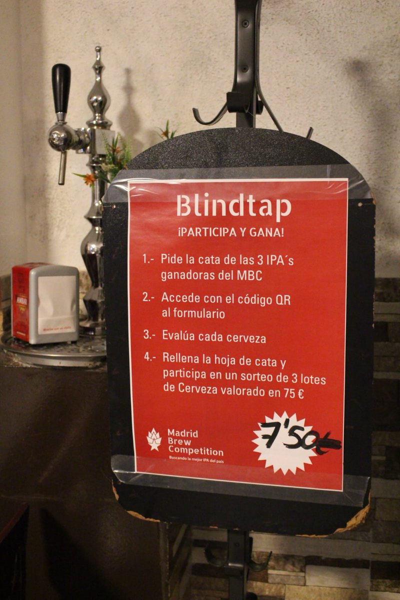El #BlindTap de #MadridBrew para probar las IPAs finalistas también está disponible el <a href="/starbeers/">Starbeers</a> (cl. Almendro 8, Madrid). ¡Recuerda que al probarlas, entras en el sorteo de un lote de birras valorado en más de 75€! #laMejorIPA