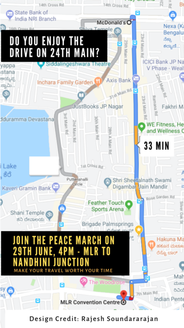 BrigPalmsprings's tweet photo. JOIN THE PEACE MARCH ON 29TH JUNE, 4PM - MLR TO NANDHINI JUNCTION.
Don't blame the Situation; take control of our neighbourhood. #JPNAGAR #24THMAIN . Join the Movement - Telegram -  https://t.co/TgA1ChS08z, 
WhatsApp https://t.co/PGkNRdfca8 https://t.co/G3OKZcopvP