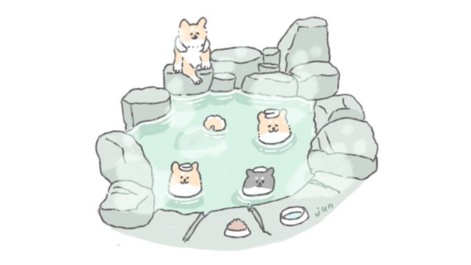 「動物 温泉」のTwitter画像/イラスト(新着)