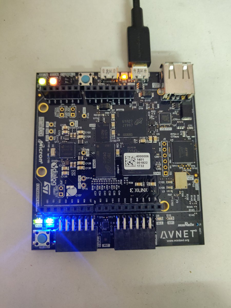 It was very easy to get a blinky going on this @Avnet minized (Zynq FPGA SoC) - built-in JTAG and great documentation!