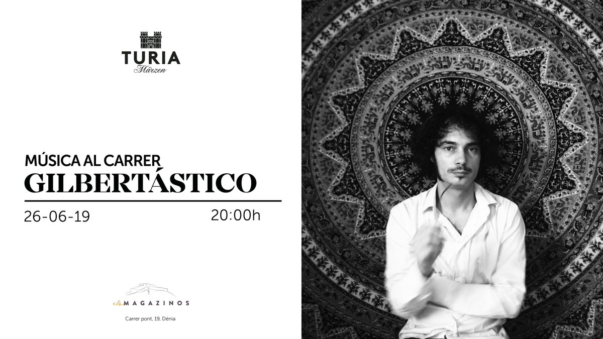 ¡Otro miércoles de #MúsicaAlCarrer! Hoy será <a href="/Gilbertasticool/">Gilbertástico</a> el encargado de llevar la música hasta La Plaza de <a href="/elsmagazinos/">Els Magazinos</a>.