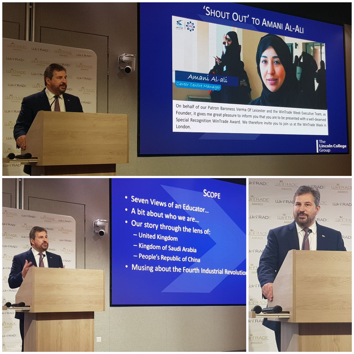 JaniceBGordon's tweet photo. #wintradeweek2019 wonderful listening to #GaryHeadland #CEO #lincolncollegegroup his global perpective on education creating #opportunity for the progression on #diversity in #technology and relevant skills https://t.co/GySwJB1FZv