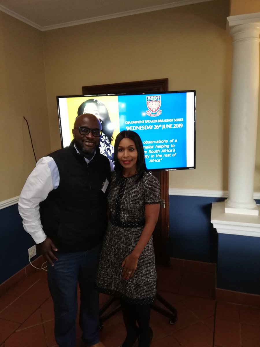 Thanks to all our OJs and guests who joined us this morning for our Eminent Speaker Breakfast Series. An informative  talk by BBC World News Presenter Lerato Mbele- Roberts, Her observations as a journalist helping to locate South Africa’s identity in the rest of Africa .