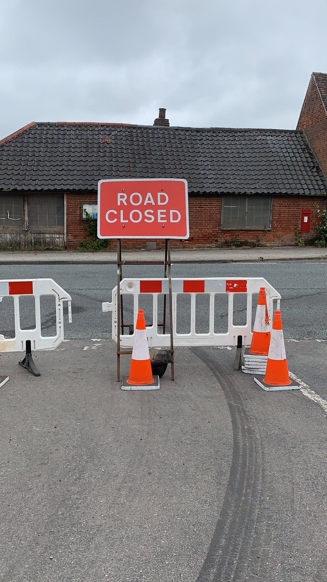 The road is closed AGAIN. So after ditching out rates-exempt status as soon as we opened, then tripling our rateable value <a href="/suffolkcc/">Suffolk CC</a> have AGAIN closed the sodding road. No signs or communication. SO SHABBY &amp; I'M SO ANGRY. I'm sending you an invoice.