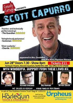 SajeelaKershi's tweet image. This Fri 28thJune Don't miss our last #ComedyCottage before Summer Break @HarlequinTheat #Redhill 8pm £11 - Call 01737 276500
With legend that is @scottcapurro support frm @1joromero @BasRahman1987 @DonBiswascomedy @JohnnyWardlow Tunes frm @petedennismusic #Reigate #Surrey