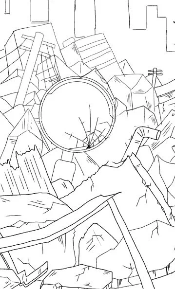 ごちゃごちゃしてるが誕生日絵の線画の一部(予定)や 