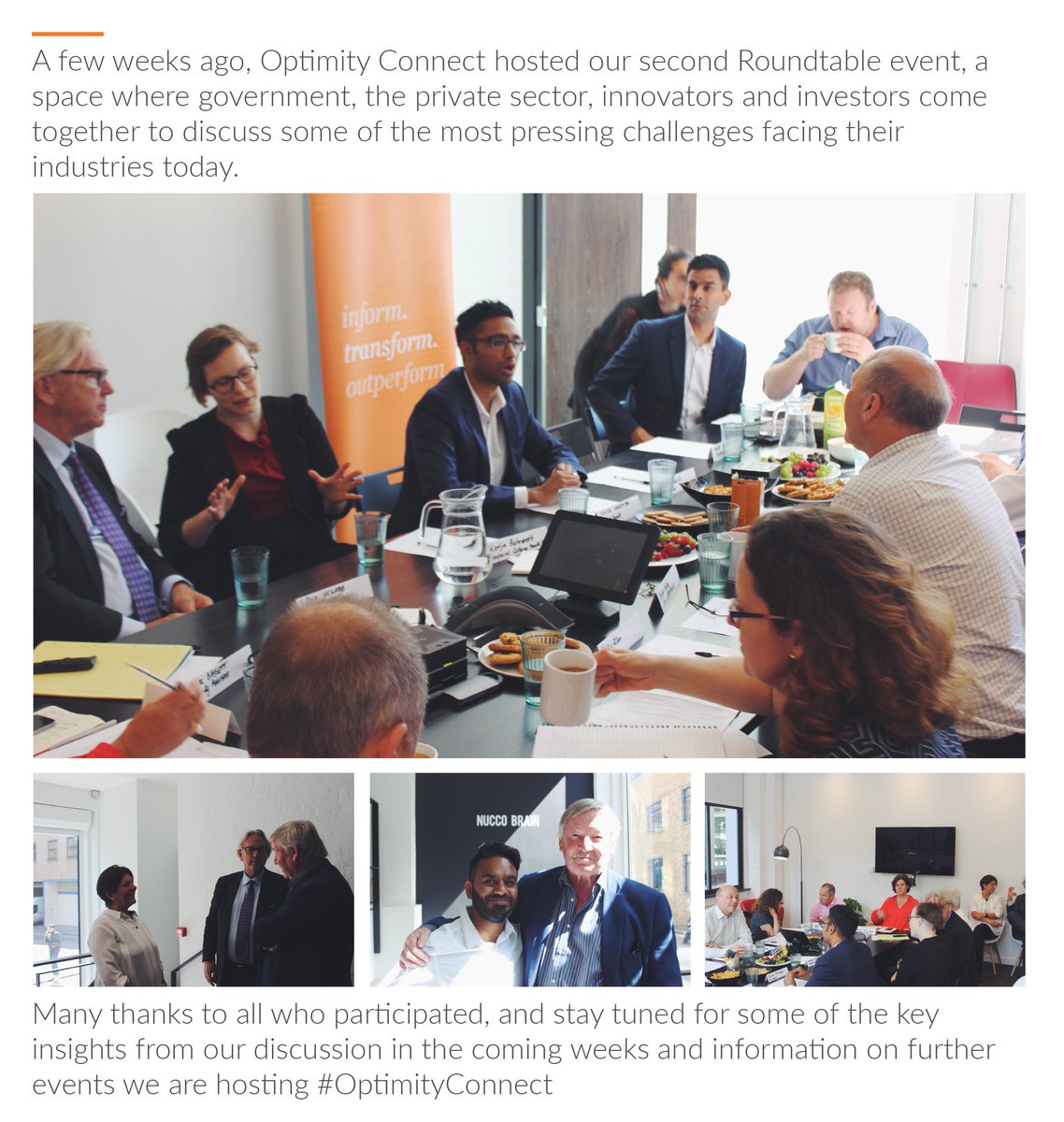 OptimityEurope's tweet photo. A few weeks ago, Optimity Connect hosted our second Roundtable event, a space where government, the private sector, innovators &amp; investors come together to discuss some of the most pressing challenges facing their industries today. #OptimityConnect https://t.co/lTxqhd5ks6