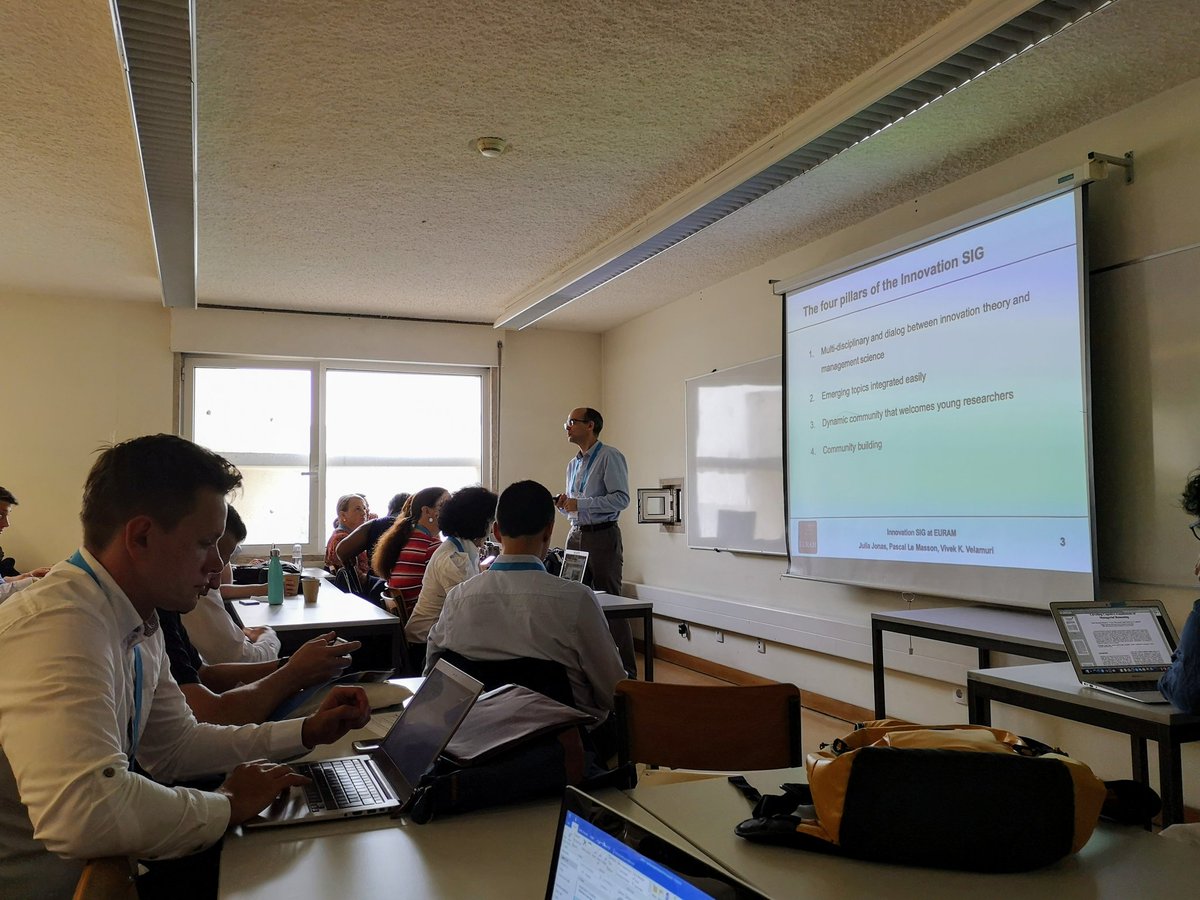 Papis_Lo's tweet photo. Very pleased to see #PascalLeMasson launching the kick-off of the SIG #Innovation. Looking forward for exciting discussions about #Innovation, #Ecosystems, #DigitalPlatforms and the numerous related topics. #EURAM2019 https://t.co/t1rNWiRNEw