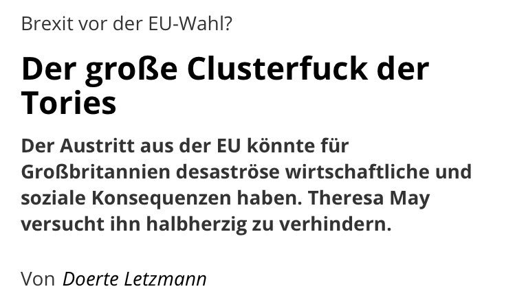My German’s not great, but I sense this isn’t good...