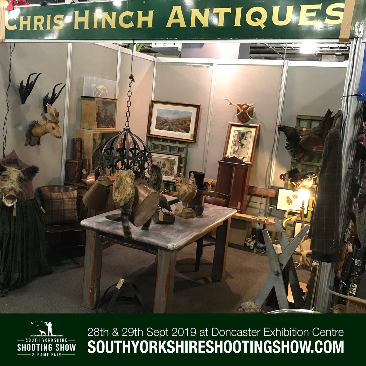 We're delighted that Chris Hinch Antiques will be attending its 5th year at South Yorkshire Shooting Show. Visitors to the 2019 show can enjoy a 10% discount on a wide range of antiques! #syss #southyorkshireshootingshow