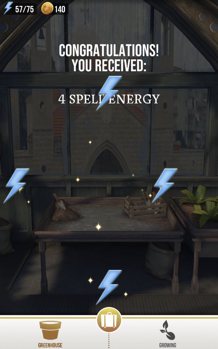 Hedwigs_Letters's tweet photo. Did you know that greenhouses also grant energy?
Even if the inventory is full, when trying to extract ingredients, it gives wizards energy!
#hpwizardsunite #WizardsUnite https://t.co/RyAR7lauZ6