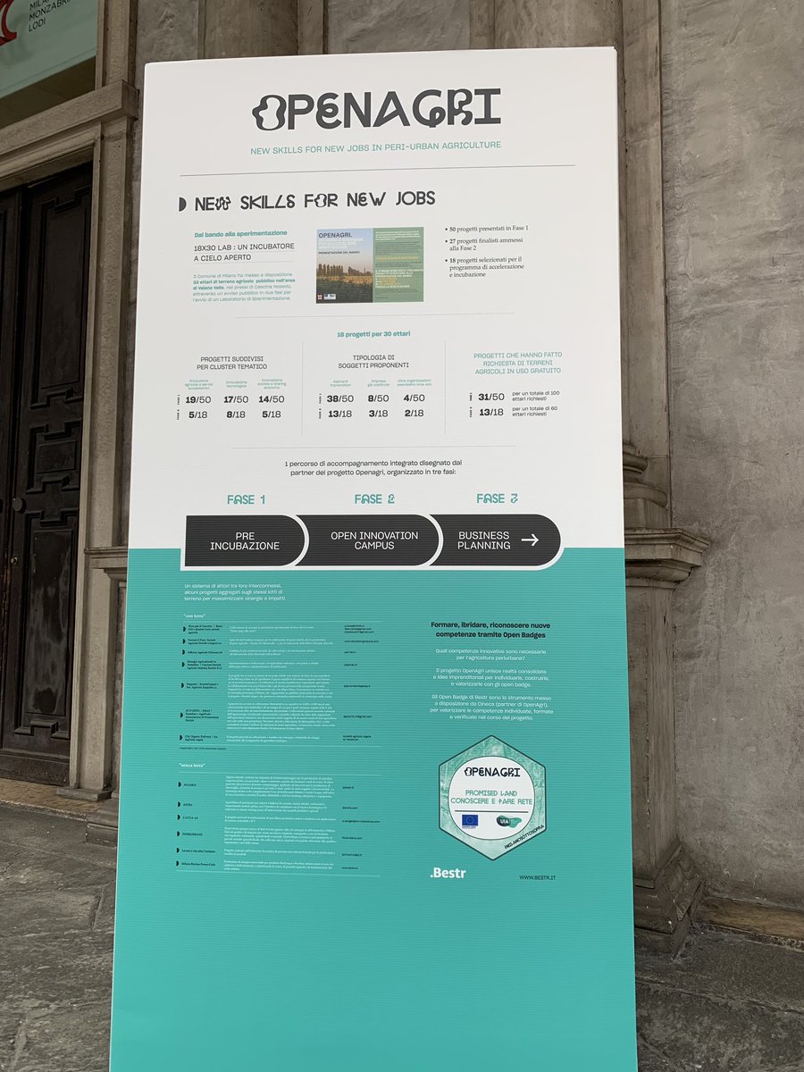 Interessante e partecipato l’evento Promised Land di <a href="/OpenagriMilano/">OpenAgri</a> ! 
In fondo al totem anche l’#openbadge “Conoscere e fare rete” di Bestr.