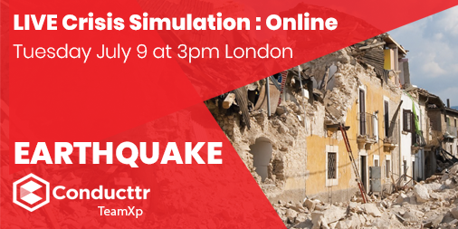 TheBCEye's tweet photo. Join our corporate partner @conducttr at their live online #crisis simulation, taking place on July 9th | 3pm London.

Register to experience first-hand a half-hour life-like exercise participating in their online live simulation.

Reserve your spot here - https://t.co/UmVjH4pOu8 https://t.co/cJN5zE9Bwo