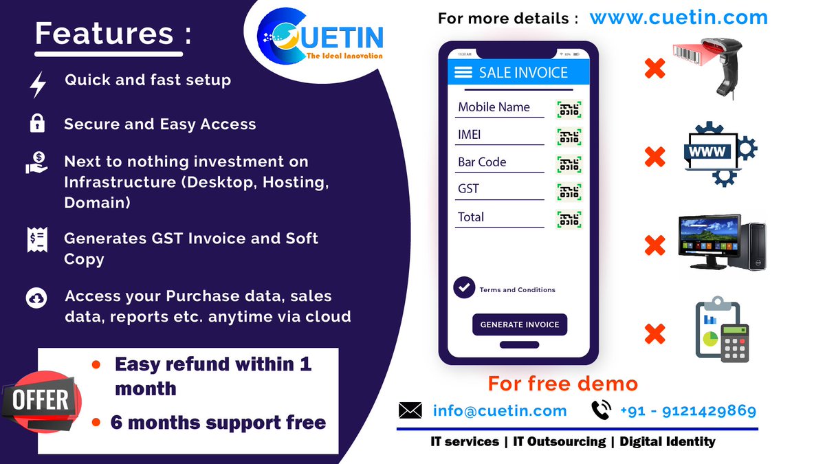 Cuetin3's tweet photo. Get new Smart Billing Mobile software at CUETIN PRIVATE LIMITED ,it is completely developed with new concept at affordable price. For more details call us or what app @ +919121429869
mail us info@cuetin.com
#billing #mpos #smartbillingsystem #mobileshops #website #webdevelopment https://t.co/58fSeIa5Nw