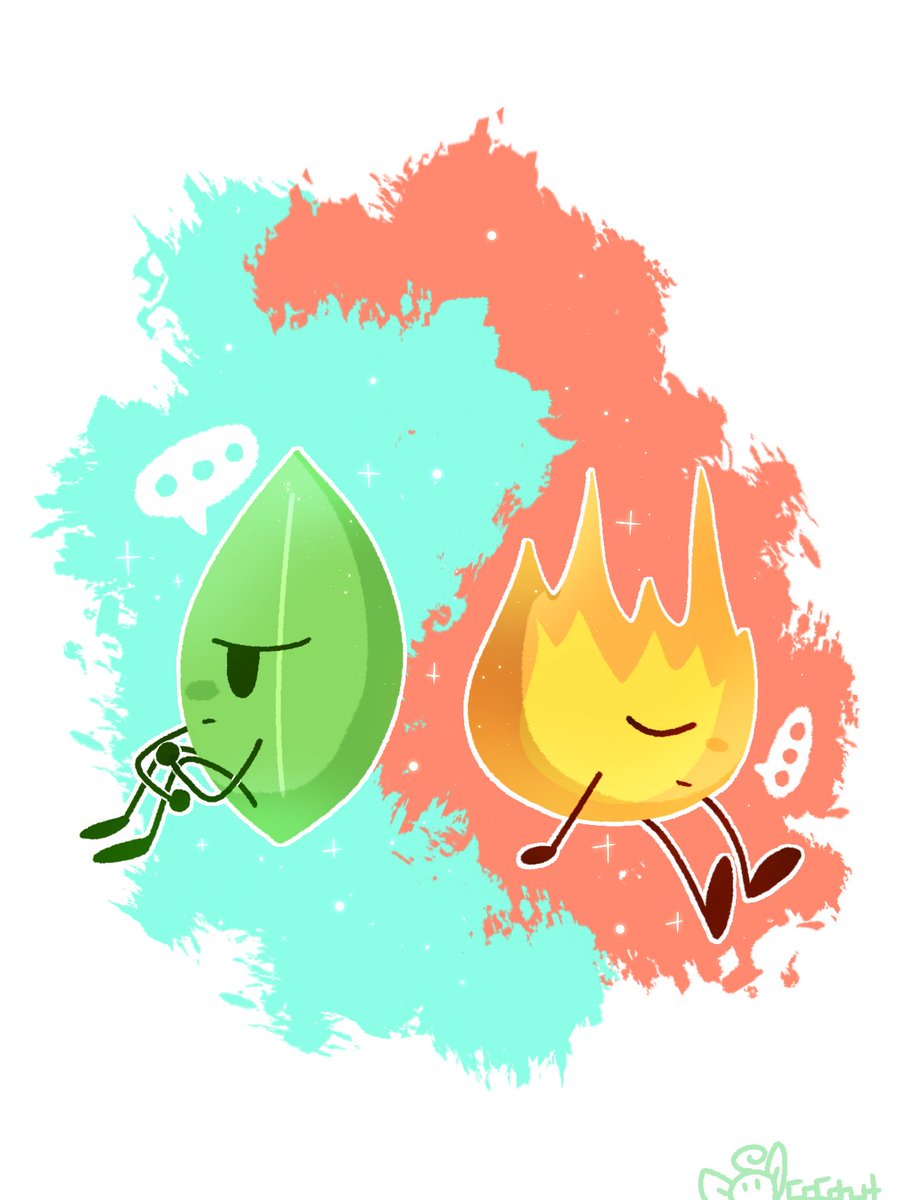 Leafy and Firey (`° ω °`). 