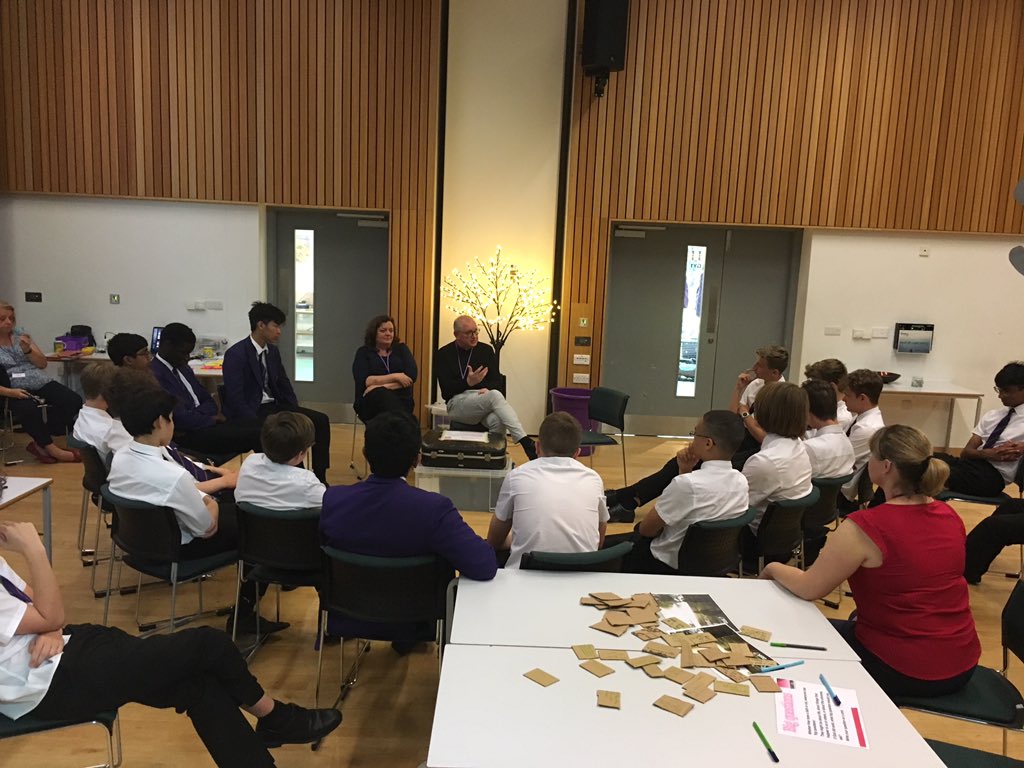 cyocolchester's tweet photo. @bishcolchester Roger Morris answering questions from RS students @ColchesterRoyal Grammar School this morning on vocation, prayer, and theodicy (including reference to Love Island!) https://t.co/VksTINikV6