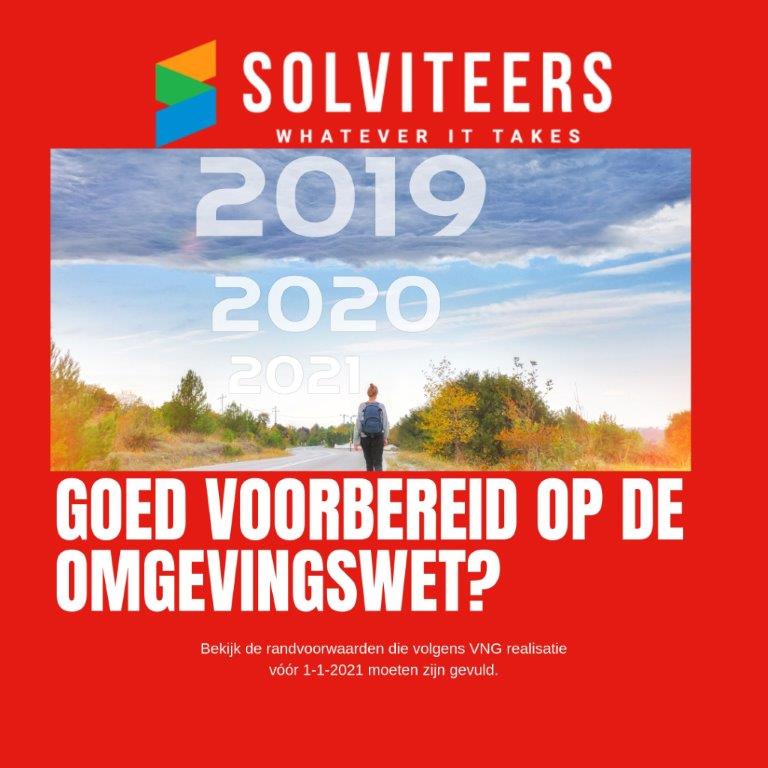Solviteers's tweet photo. Bekijk het ‘Overzicht minimale acties Omgevingswet’ van VNG Realisatie om te zien welke acties u vóór 1-1-2021 moet hebben uitgevoerd. En lees waarom 1Stroom heeft gekozen voor de impactanalyse van Solviteers. Ga naar --> https://t.co/xr28vq9ZOG https://t.co/LqaGB1SJ6H