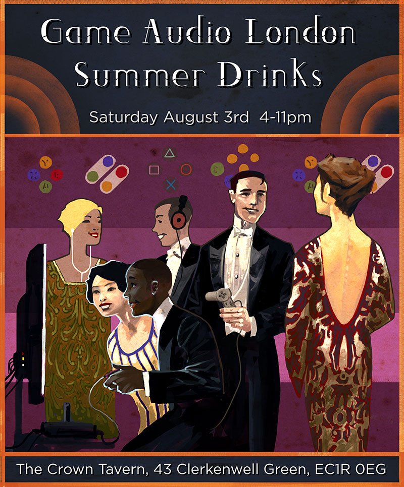 ggatheral's tweet image. Game Audio London Summer Drinks is back on Sat August 3rd, in the Apollo Room at the Crown Tavern, EC1. This is a casual and inclusive event for anyone interested in game audio who wants to socialise with a broad section of the #GameAudio community, from the London area &amp;amp; beyond!