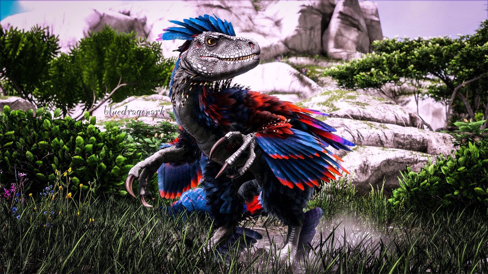 Blue fully mutated deinonychus ark by Marmotte5280 on DeviantArt