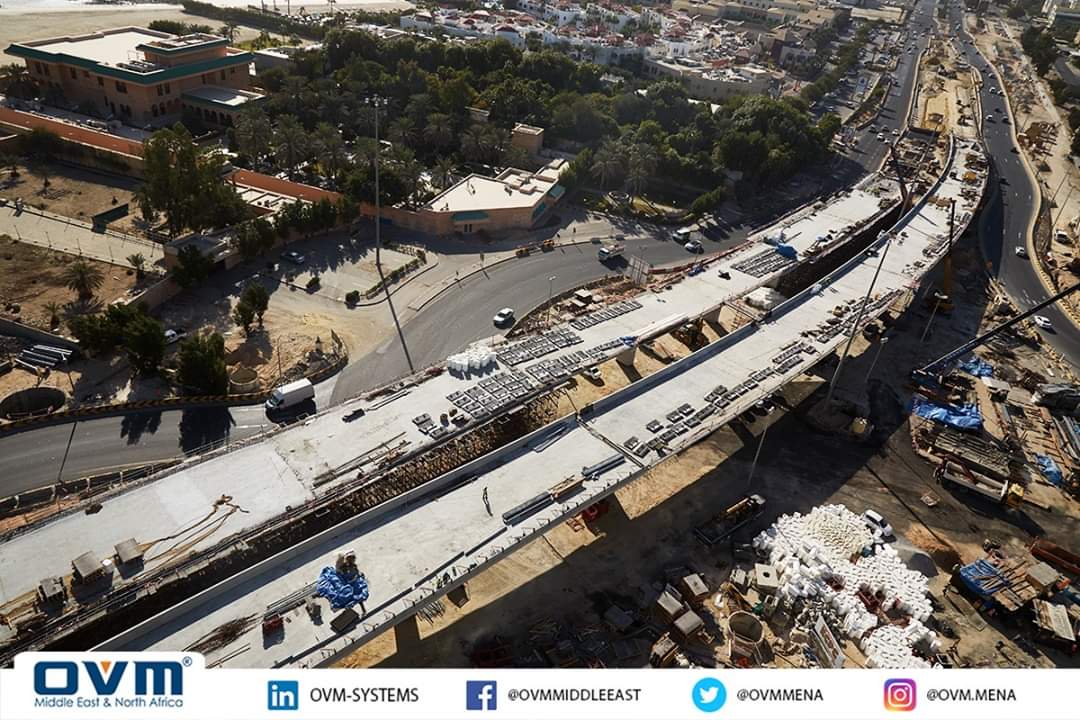 OVMmena's tweet image. {Photos} from the construction of Project: Al-Bidda Roundabout Bridge (RA/222), which was completed last year (2018), with the contribution of OVM Agent in Kuwait, Canar Co. which completed all Post-Tensioning works.

#OVM_Featured_Projects