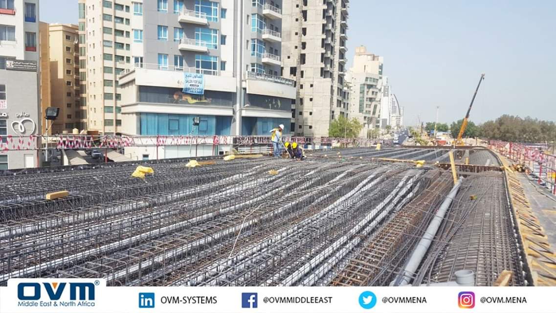 OVMmena's tweet image. {Photos} from the construction of Project: Al-Bidda Roundabout Bridge (RA/222), which was completed last year (2018), with the contribution of OVM Agent in Kuwait, Canar Co. which completed all Post-Tensioning works.

#OVM_Featured_Projects