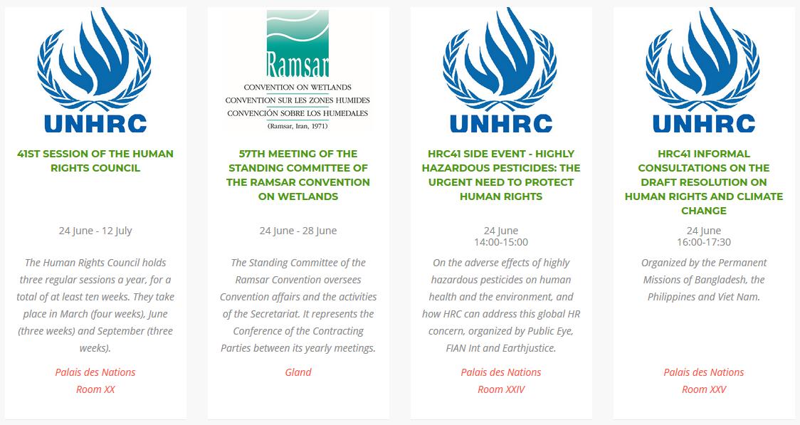 GENetwork's tweet photo. #Environment: What's Up in #GENeva this week? #HRC41, @RamsarConv #SC57, 
Aahrus Convention WG, Science &amp; Policy, Nature's decline, @TheGCSP land, security &amp; climate. 🌍
🔗Check events &amp; #job opportunities on https://t.co/ZqEZnLfHRY https://t.co/D1RxIx19rc