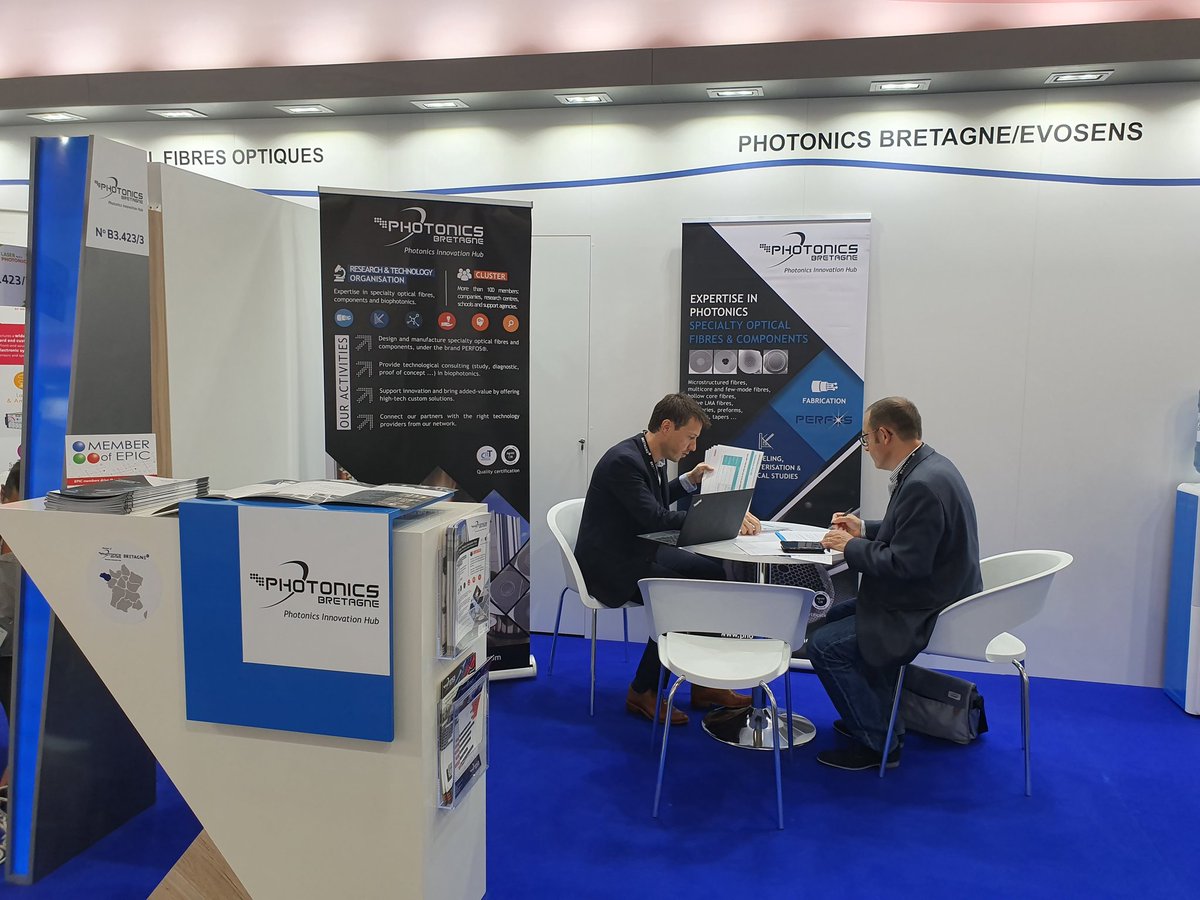 BzhP's tweet photo. Ready for this first day at #LaserWorldofPhotonics  @PHOTONICSWORLD #Munich. Meet us Hall B3 booth 423/3 on the #French Pavillion with our members #evosens @ixblue @CAILabs #Bktel  @selenoptics @LeVerreFluore @IDIL_France #kerdry https://t.co/OSMgkS24WA