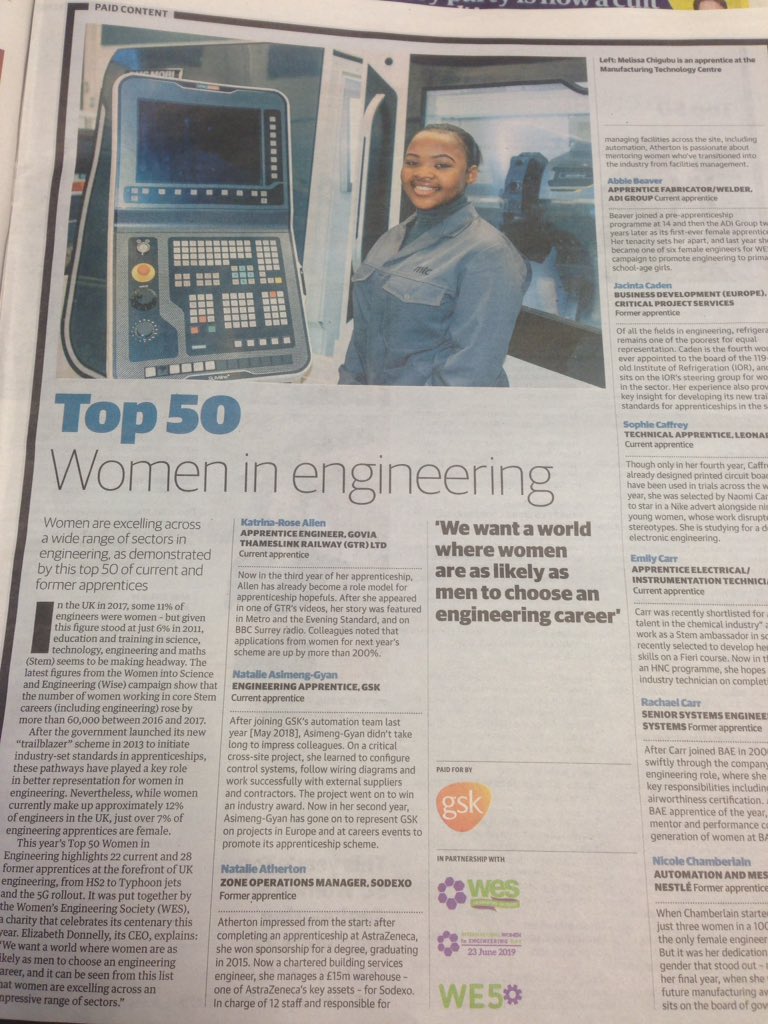 IChemE's tweet image. Congratulations to everyone in the Top 50 women in engineering list in today&apos;s @guardian! #engineeringmatters #INWED19