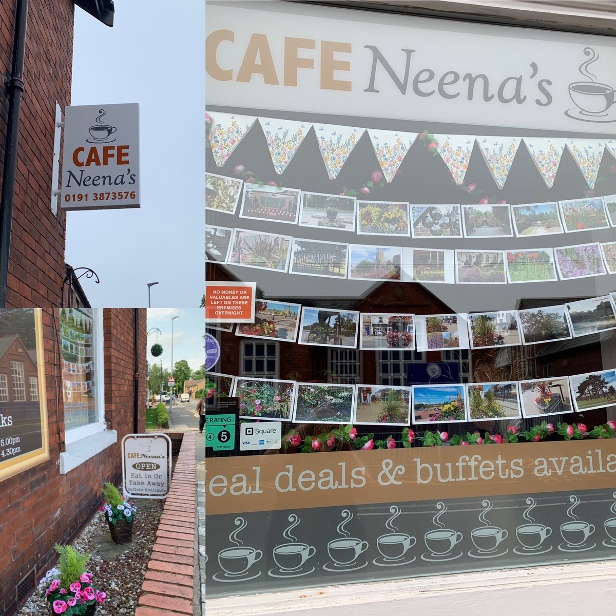 cafeneenas's tweet photo. Our finished window all ready for judging tomorrow #windowcompetition #goodluck #voteforus #chesterlestreet #cafeneenas https://t.co/Axmx61f3rf