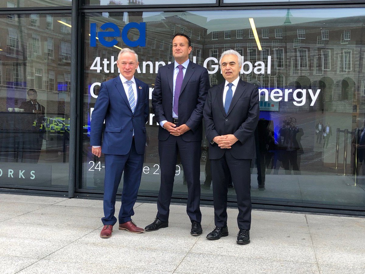 fbirol's tweet photo. Just opened largest ever @IEA Conference on #EnergyEfficiency, together with Irish PM @LeoVaradkar. Delighted to have ministers, business leaders, &amp; 400+ participants from more than 50 countries around the world in Dublin today for this unique event #energyefficientworld https://t.co/7OMg3e3Yg2