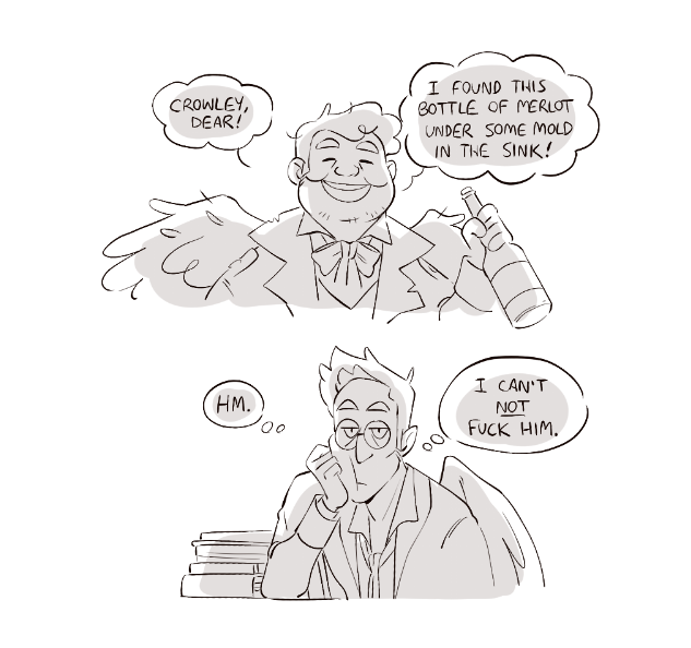 i know aziraphale presents himself very properly in the tv show but for some reason when i read the books i always pictured him as like... scruffy 