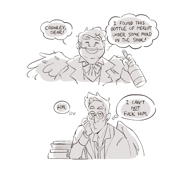 i know aziraphale presents himself very properly in the tv show but for some reason when i read the books i always pictured him as like... scruffy 