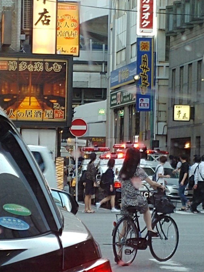 博多駅付近で通り魔事件が起きた現場の画像