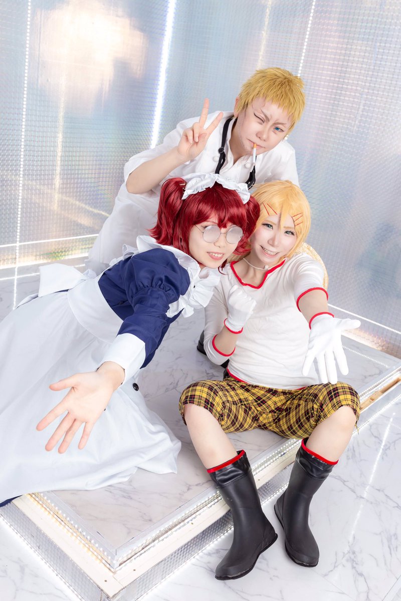 羽雪 コスプレ 黒執事 ファントムハイヴ家使用人 0616黒執事サーカス編併せ 3馬鹿 メイリン 蒼さん フィニ 水無月さん バルド 羽雪 撮影 せらさん
