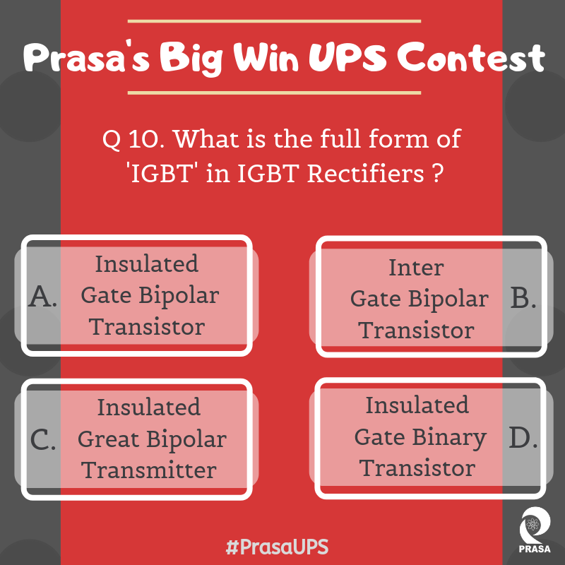 prasainfocom's tweet photo. Last question of “Prasa’s Big Win #UPS Contest”.
T&C – https://t.co/0apkrwky8O
LinkedIn page - https://t.co/07pu3zkj1U
#PrasaUPS #AmazonGiftCard #Data #DataCenter #Edge #EdgeComputing #Server #CriticalEquipment #EdgeDataCenter #DCIM #InsulatedGateBipolarTransistor #IT #Cloud https://t.co/YTXXTC61ae