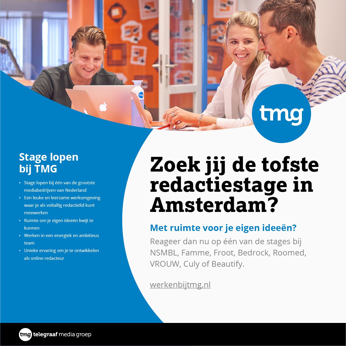 TMGvacatures's tweet photo. Weet je de beste verhalen te vinden op het internet en sta je te popelen om ervaring op te doen op een redactie? Solliciteer dan nu op: https://t.co/IpxSc9WiZ7 https://t.co/dR49K4Sehi