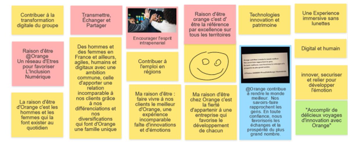 ludivinedealba's tweet photo. Quand les @amb_digit ont  15 minutes pour réfléchir à la #RaisonDEtre @orange ça donne ça !  Et ce n'est pas fini , on continue la récolte des idées via @KlaxoonFR ... @Ot_nora @christiane_tran @smainard @FlorenceNjamfa @levugaelle @BeaMandine @srichard https://t.co/C9DIAEnc7x