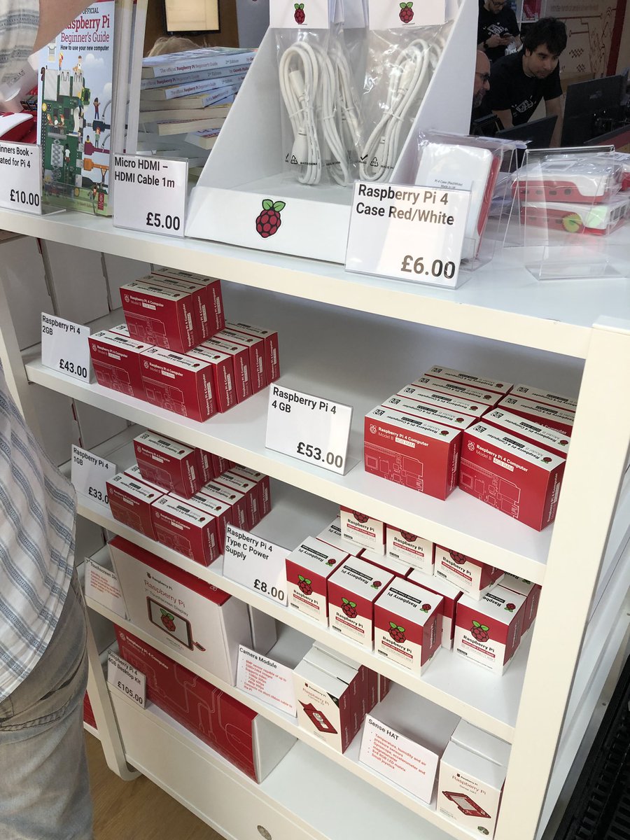computermuseum's tweet image. The @Raspberry_Pi 4 launched today! Been down to the store to bag me a couple! 4gb RAM, USB3 and Dual HDMI outputs .... hmmm the possibilities... ;)