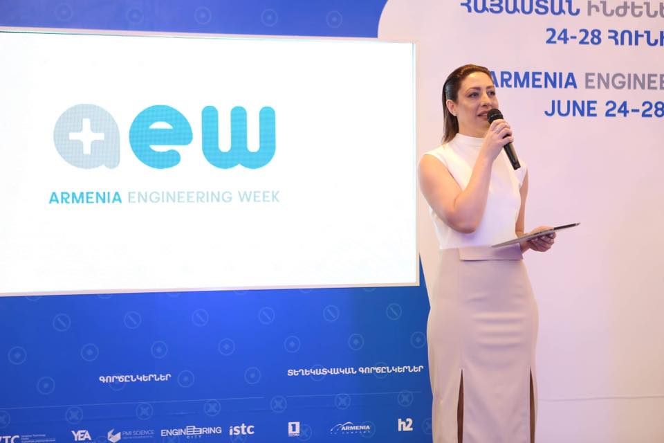 eif_hightech's tweet photo. #AEW19 Grand Opening and Welcome Speech by @amalya_yeghoyan

Organized by: #GovernmentofArmenia #EngineeringAssociation #EIF 
Partners: #VTC #YEAEngineering #PMIScience #EngineeringCity #NI #ISTC #GTC #AITC #NPUA #ANEL #mLabECA #MICArmenia https://t.co/ha2NkDY9IR