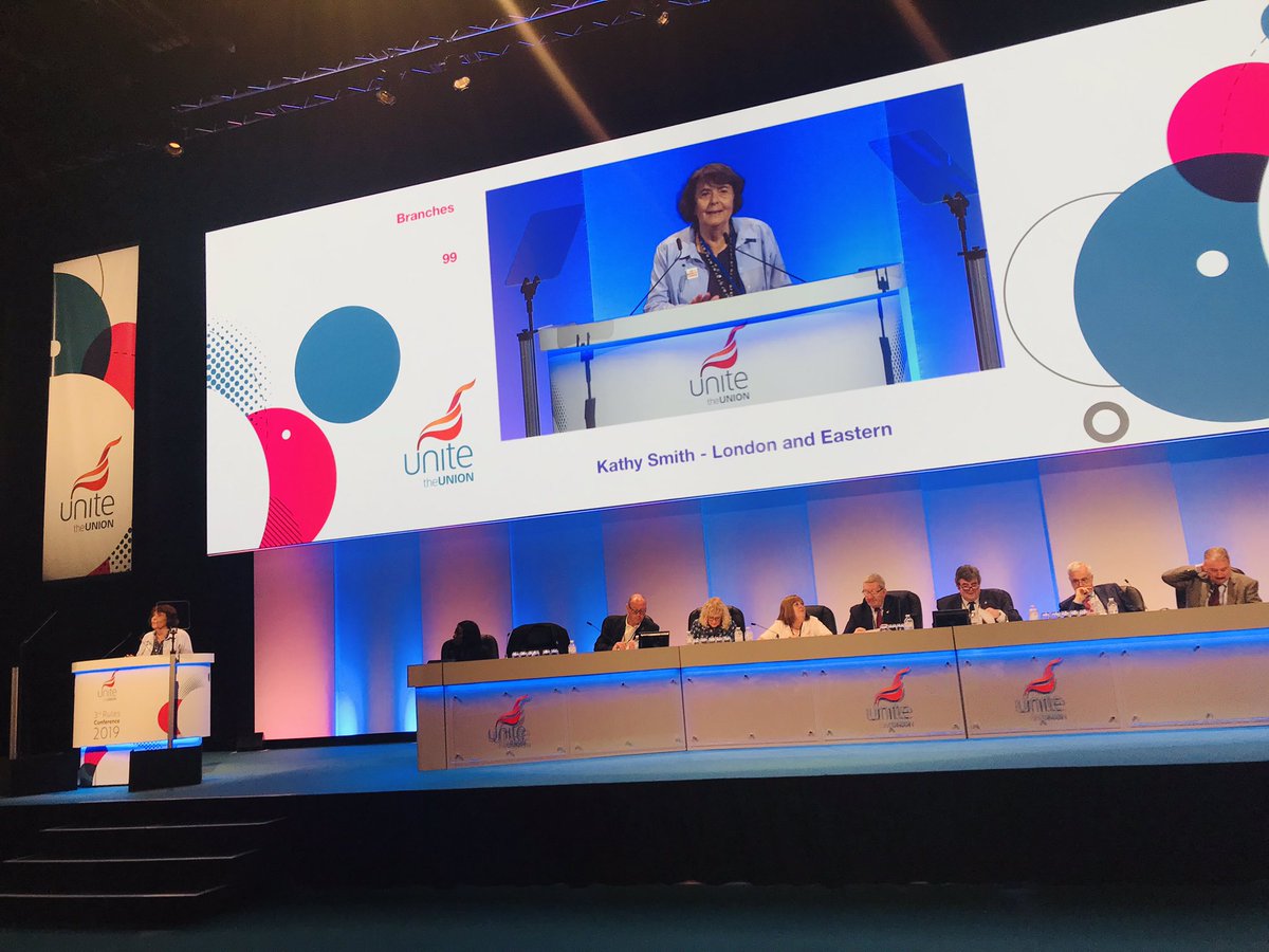 unitedleftLandE's tweet photo. Kathy Smith speaks of the unwavering support of our .@unitetheunion ‘.@LenMcCluskey asked the council leader if he would like to bully him instead of me.’ #novictimisation #noblacklisting #ULRules19 https://t.co/1D5pJjx69n