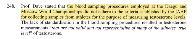 Sport_Integrity's tweet photo. Important point from Prof. Dave - as samples collected by the @iaaforg at #Daegu2011 and #Moscow2013 were collected for doping control purposes, they did not meet the @iaaforg's criteria for measuring testosterone levels… https://t.co/n1MFXftb3p