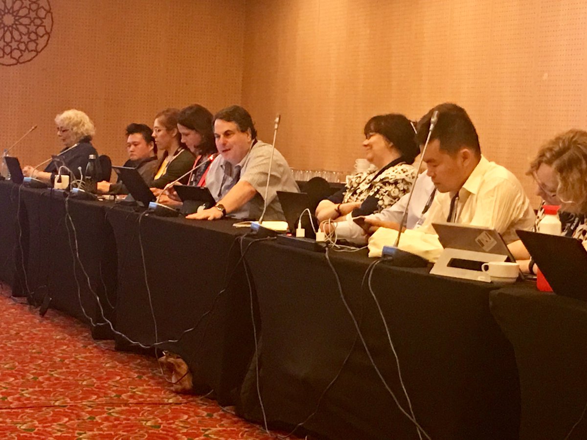 javrua's tweet photo. Distinguished @ICANNAtLarge members #JustineChew, #AlanGreenberg & #GregShatan debate the importance of precisely defined terms, particularly in regards rights/claims to #GeoNames, including non-#AGB names. #Subro #PDP #WT5 #ICANN65 #Marrakech, #Morocco๐ฒ๐ฆ https://t.co/mFKpkPajjy